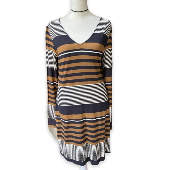 Yest Camel Stripe Orselina Dress - Picture 1 of 16